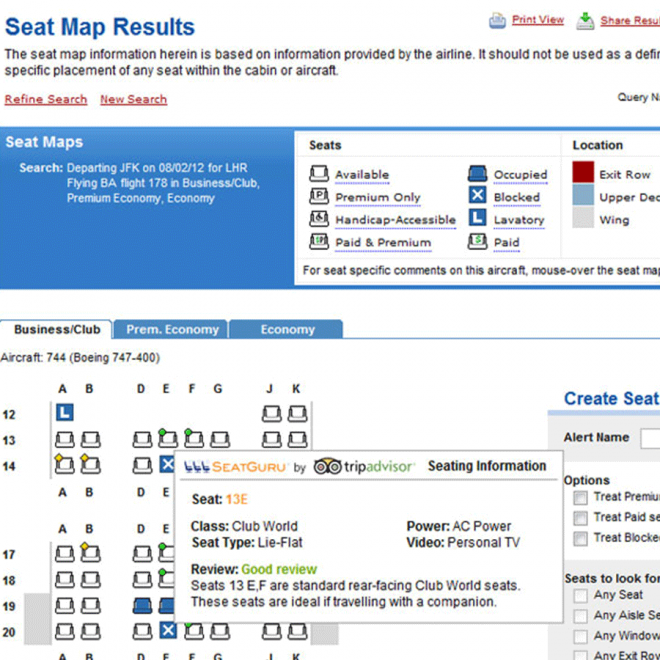 ExpertFlyer Seat Map